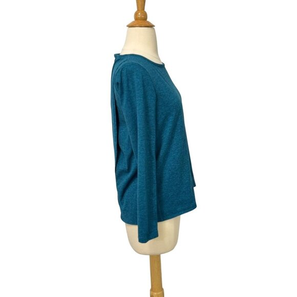 Patagonia Women's Long Sleeve Performance Top Open Layered Back Teal Soft Size S - Picture 3 of 11
